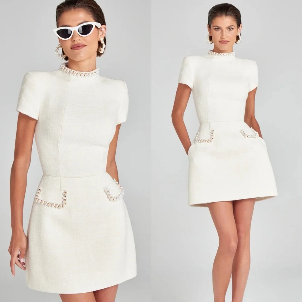 Brand New- Nadine Merabi Simone Ivory Dress 🤍✨ - Picture 8 of 15